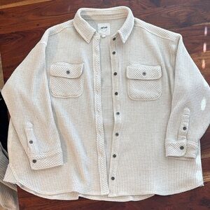 Aerie Button-Up Waffle Knit Shacket